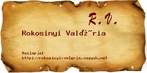 Rokosinyi Valéria névjegykártya